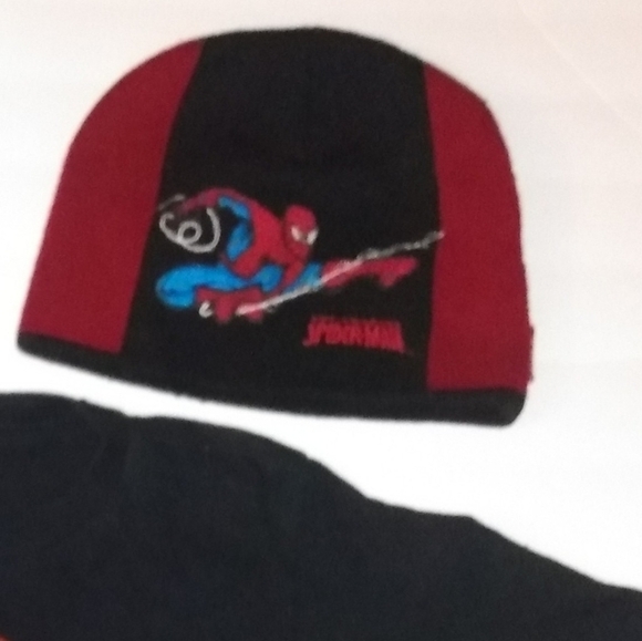 Marvel Spider Man T-shirt & knit cap, XL, Black , pre-owned - Picture 6 of 6